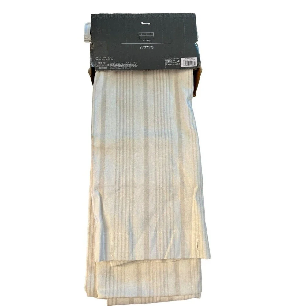 ⚡️Threshold Gray Variegated Stripe Dainty Striped Standard Shower Curtain(72x72)